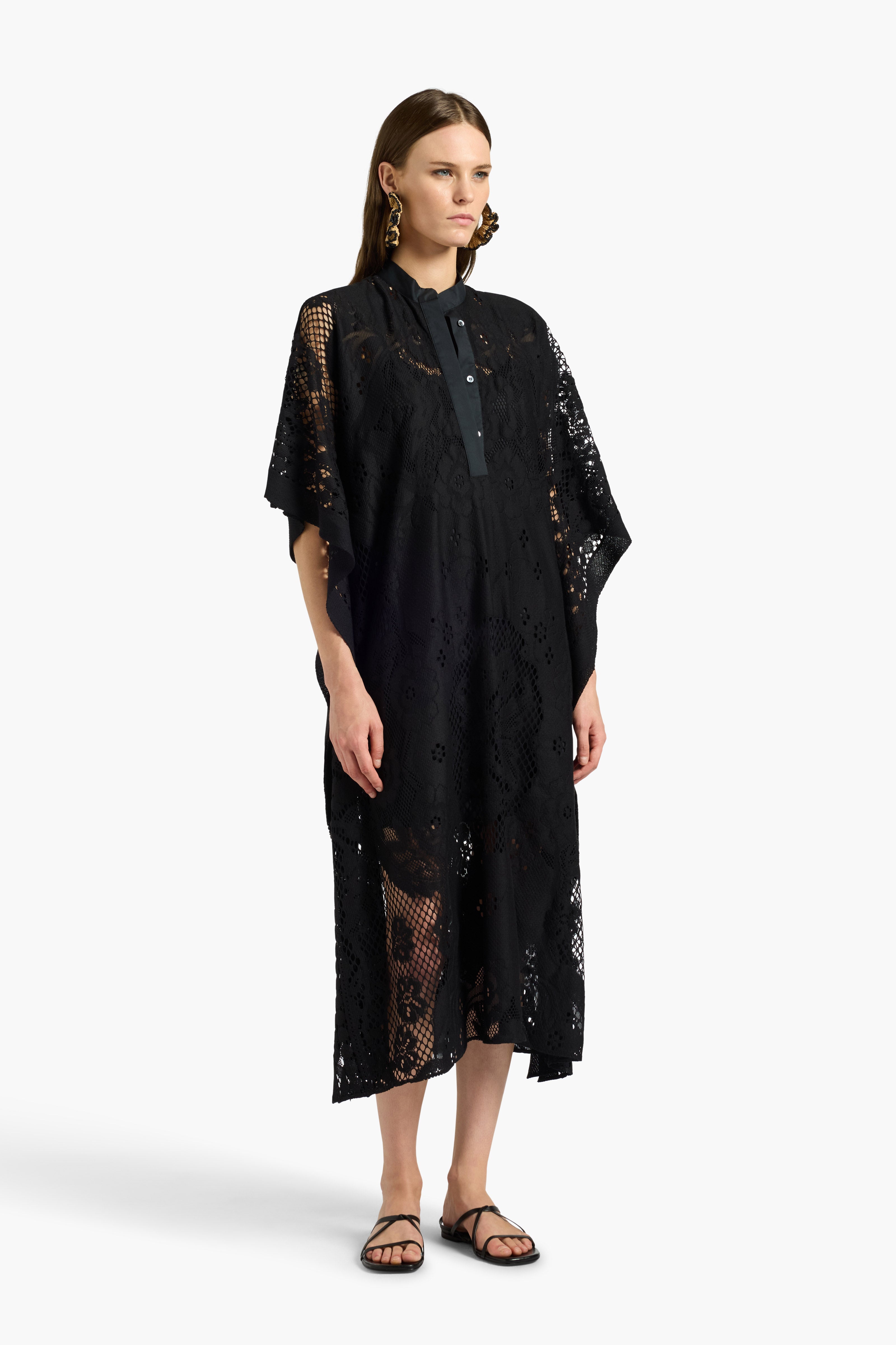 Liviana Conti Cassidy robe midi dentelle noire coton