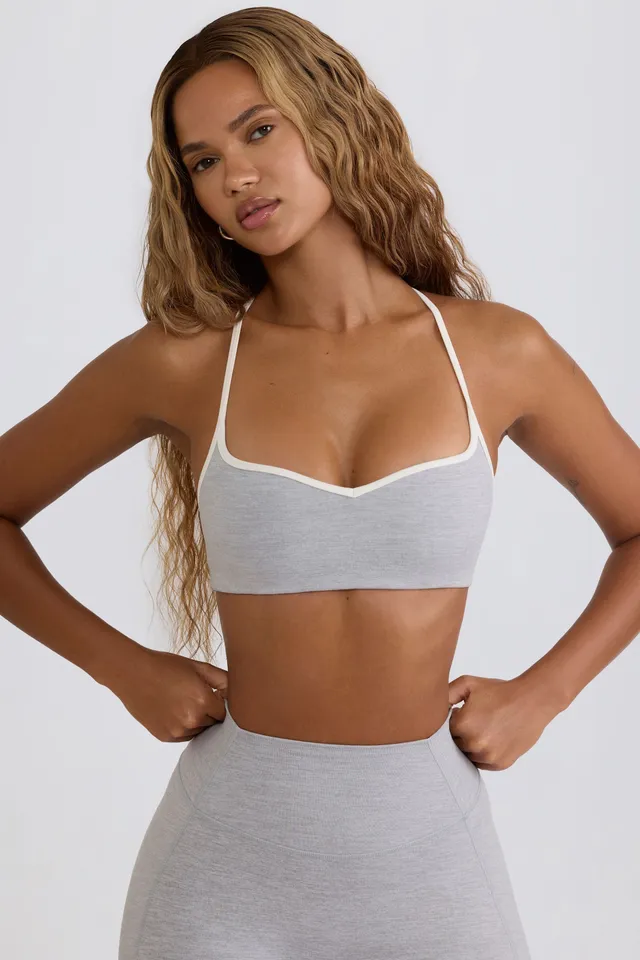 Oh Polly Bo+Tee BT2097 brassière sport grise col coeur