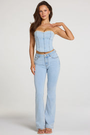 Oh Polly Odessa Jean Bootcut Clair Taille Mi-Haute