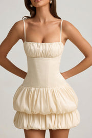 Oh Polly Clarice 12015 mini robe satin ivoire corset