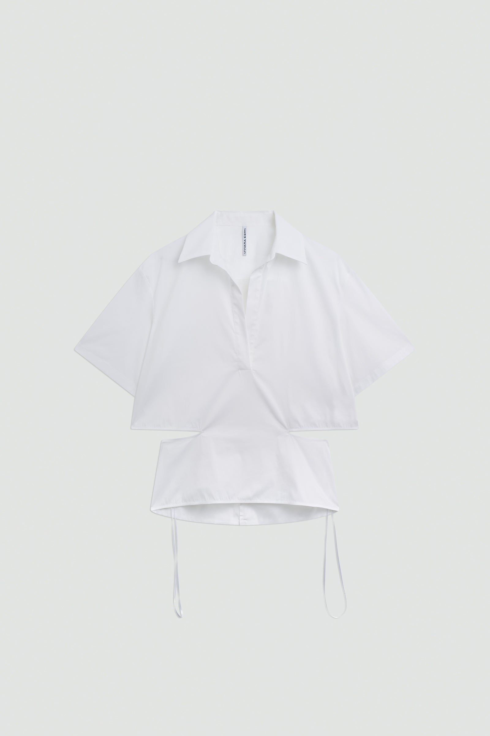 Liviana Conti Selene blouse crop EUCALIPTO popeline