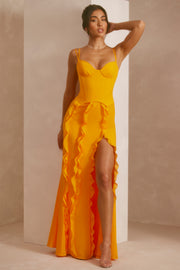 Oh Polly Perrine 6917 robe maxi tangerine corset satin