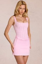 Oh Polly Aralyn mini robe rose dentelle corset bodycon