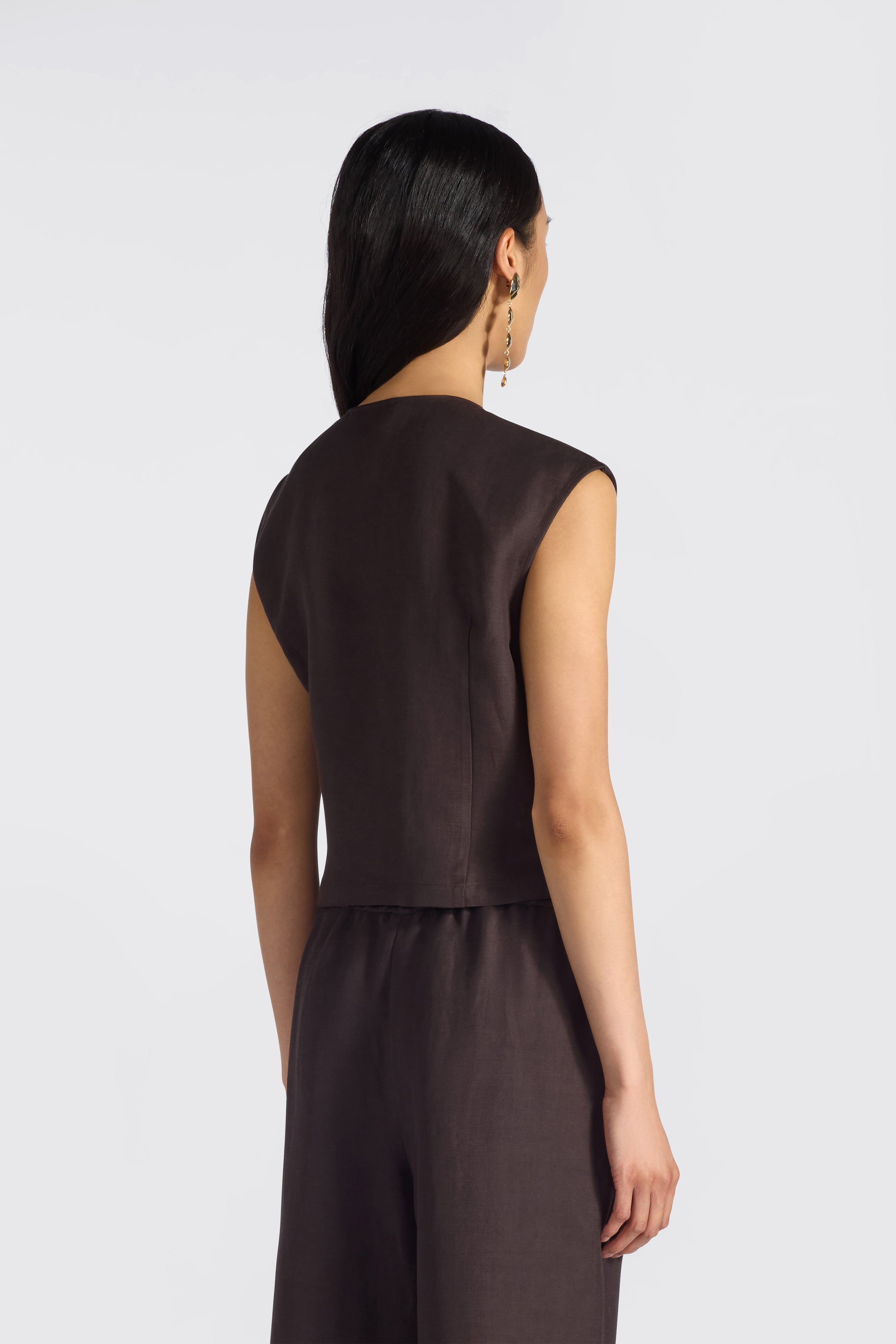 Liviana Conti Timothy gilet femme fondente viscose-lin