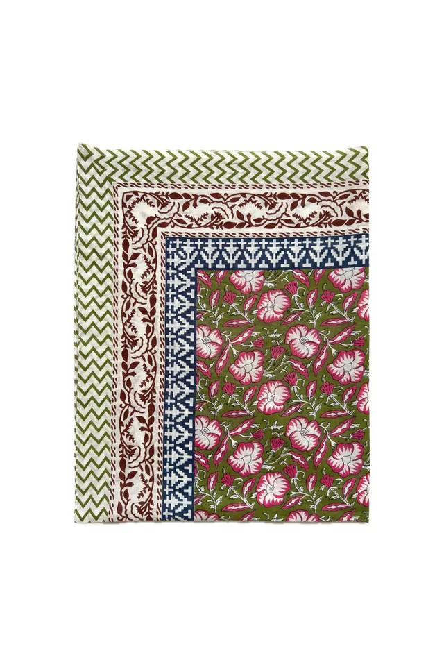 CHICOSOLEIL Étoles Paréo BATIK Green Vert Coton 110x200