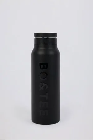 Bo+Tee gourde inox isotherme noire 1 L paille