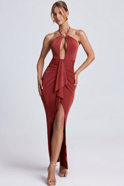 Oh Polly Margot robe maxi sienna fente haute