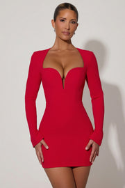 Oh Polly Adelia 12556 robe bodycon rouge cœur mini