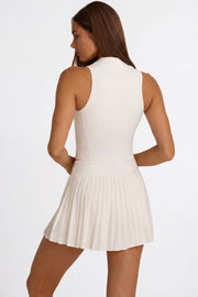 Oh Polly Bo+Tee polo crop top coconut respirant