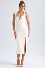 Oh Polly Dresses Aiko 9802 robe ivoire crêpe fente