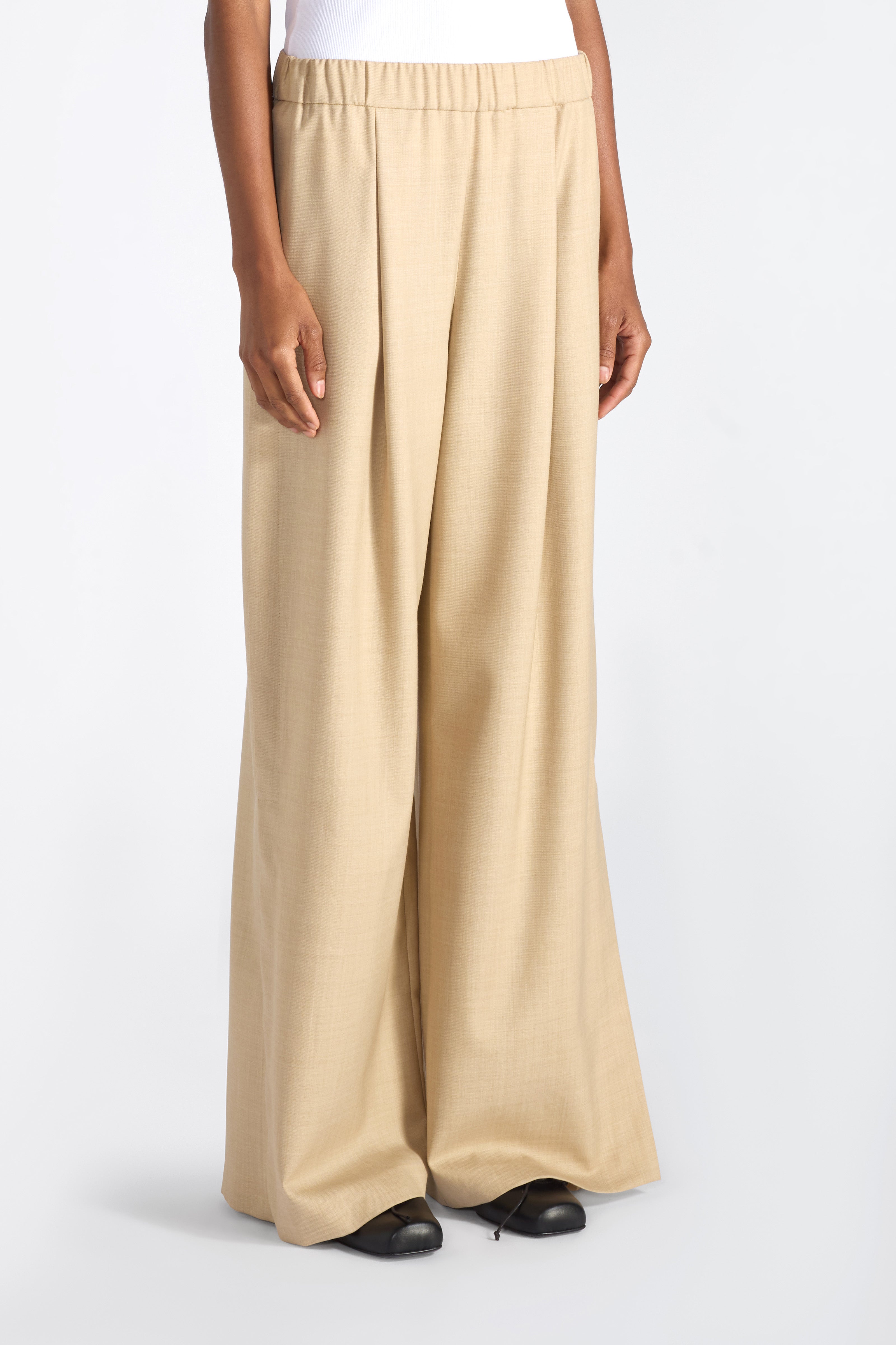 Liviana Conti Manolo pantalon palazzo laine cremino