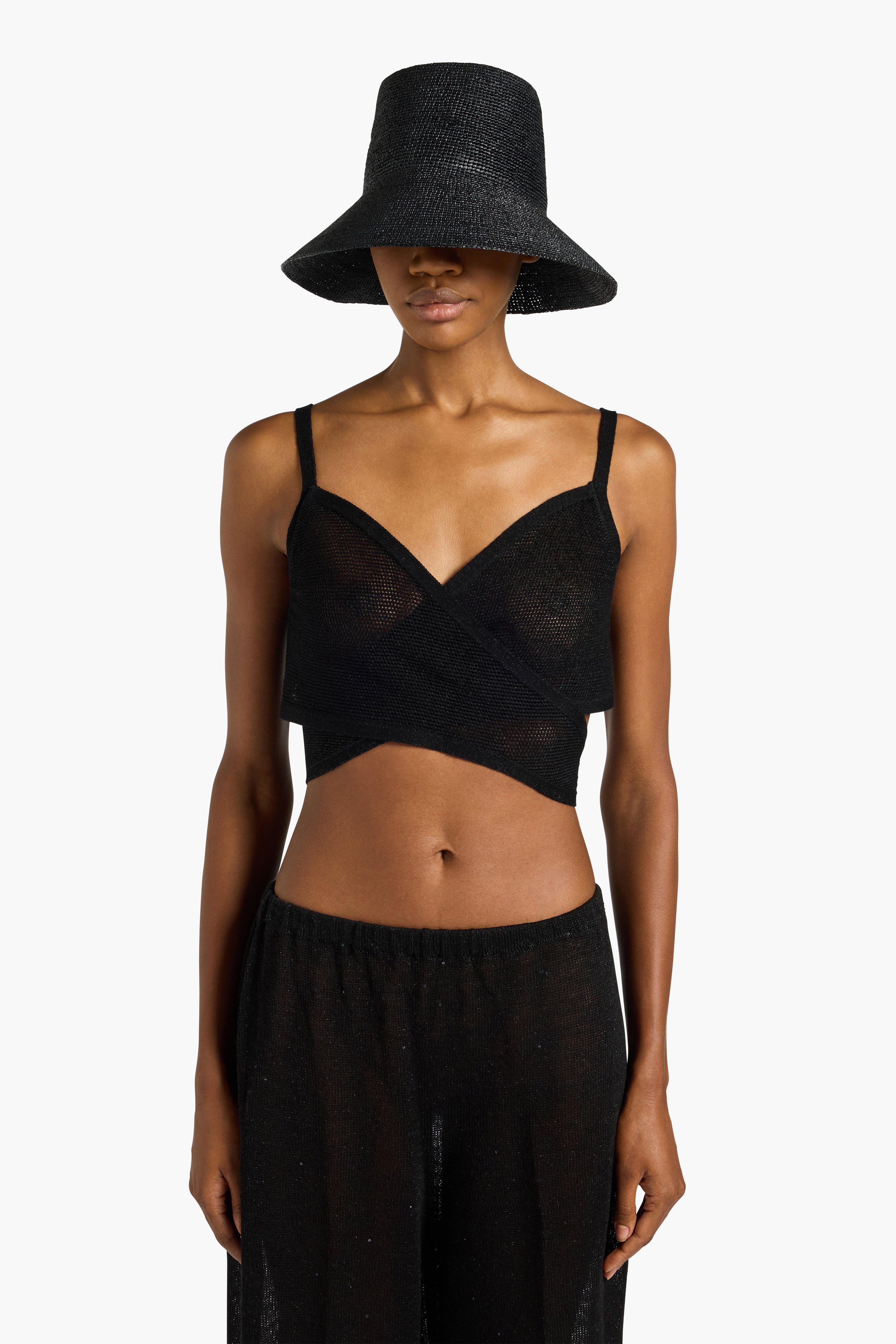 Liviana Conti Eve top noir dentelle coton