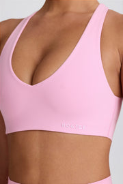 Oh Polly Bo+Tee BT2094 brassière sport rose col V stretch