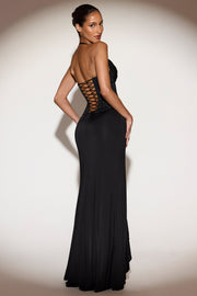 Oh Polly Miravie 15273 Robe Longue Noire à Sequin