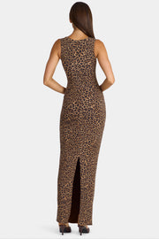 Oh Polly Robe maxi Elenna col carré léopard modal
