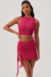 Oh Polly Airlie 7281 mini jupe fuchsia à volant