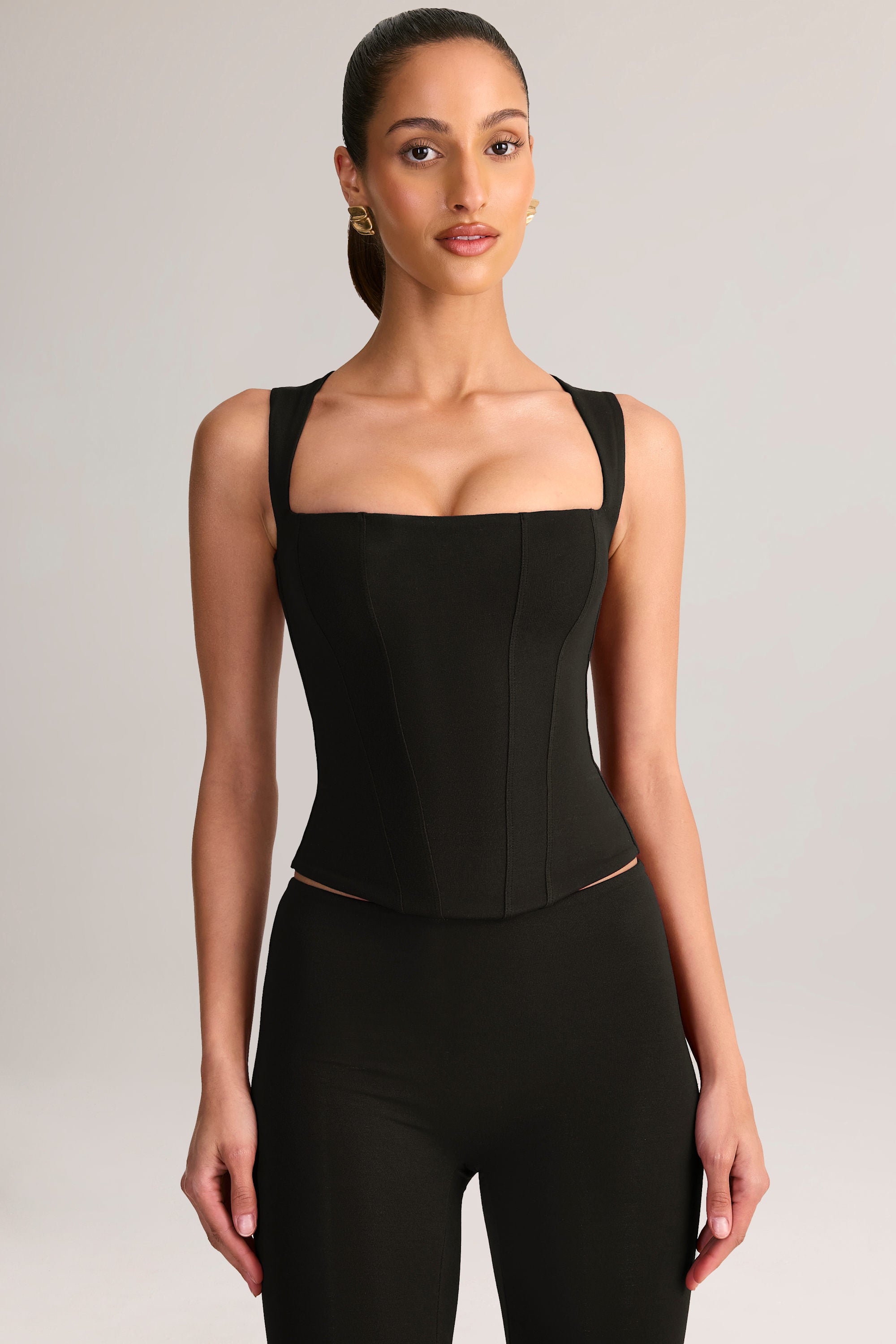 Oh Polly Vivee 15439 top noir col carré modal