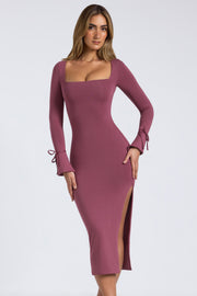 Oh Polly Elysia robe modal prune col carré midaxi