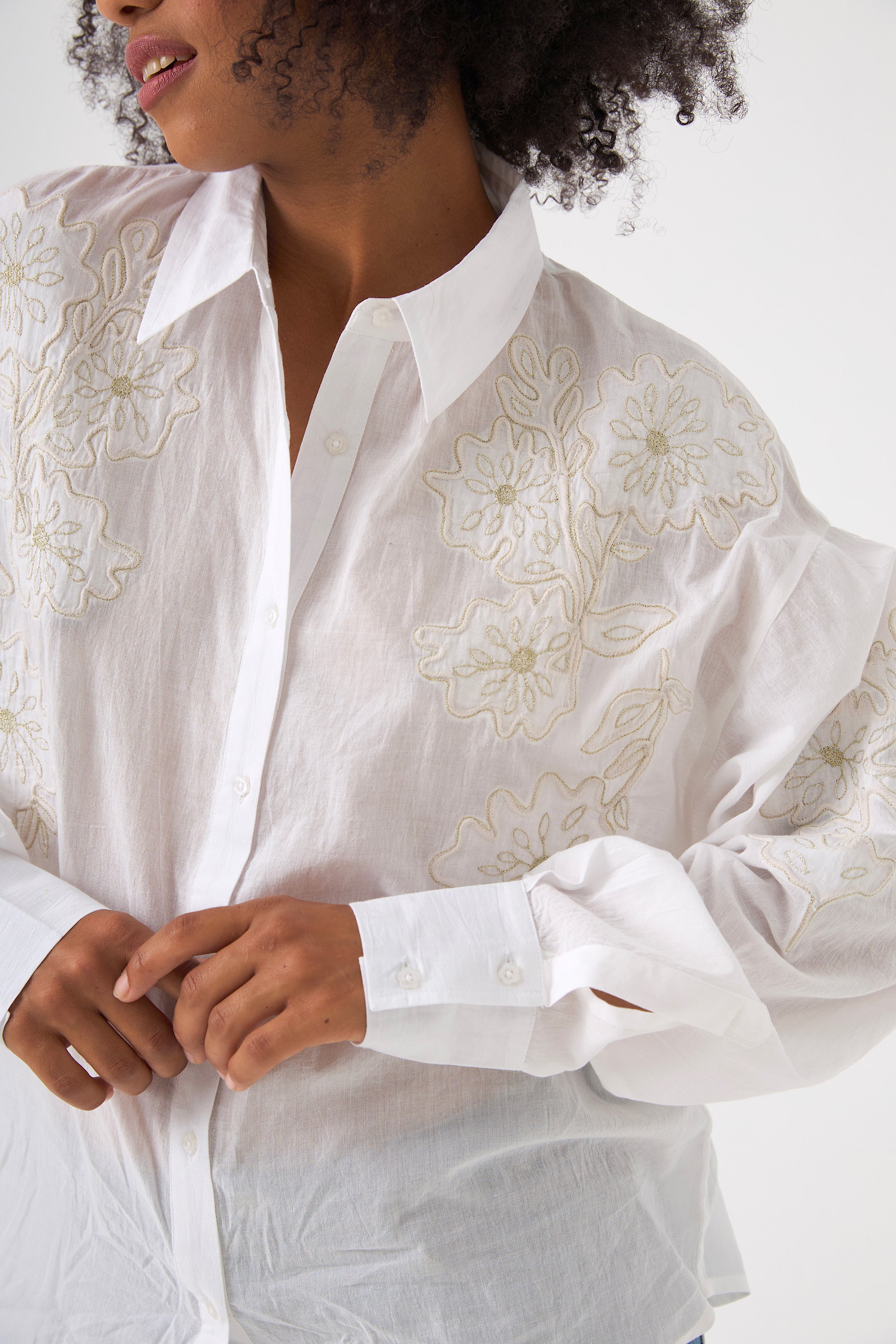Chicosoleil Quincy chemise blanche brodée coton