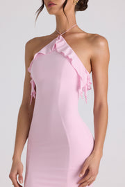 Oh Polly Mireya robe longue rose volants sirène