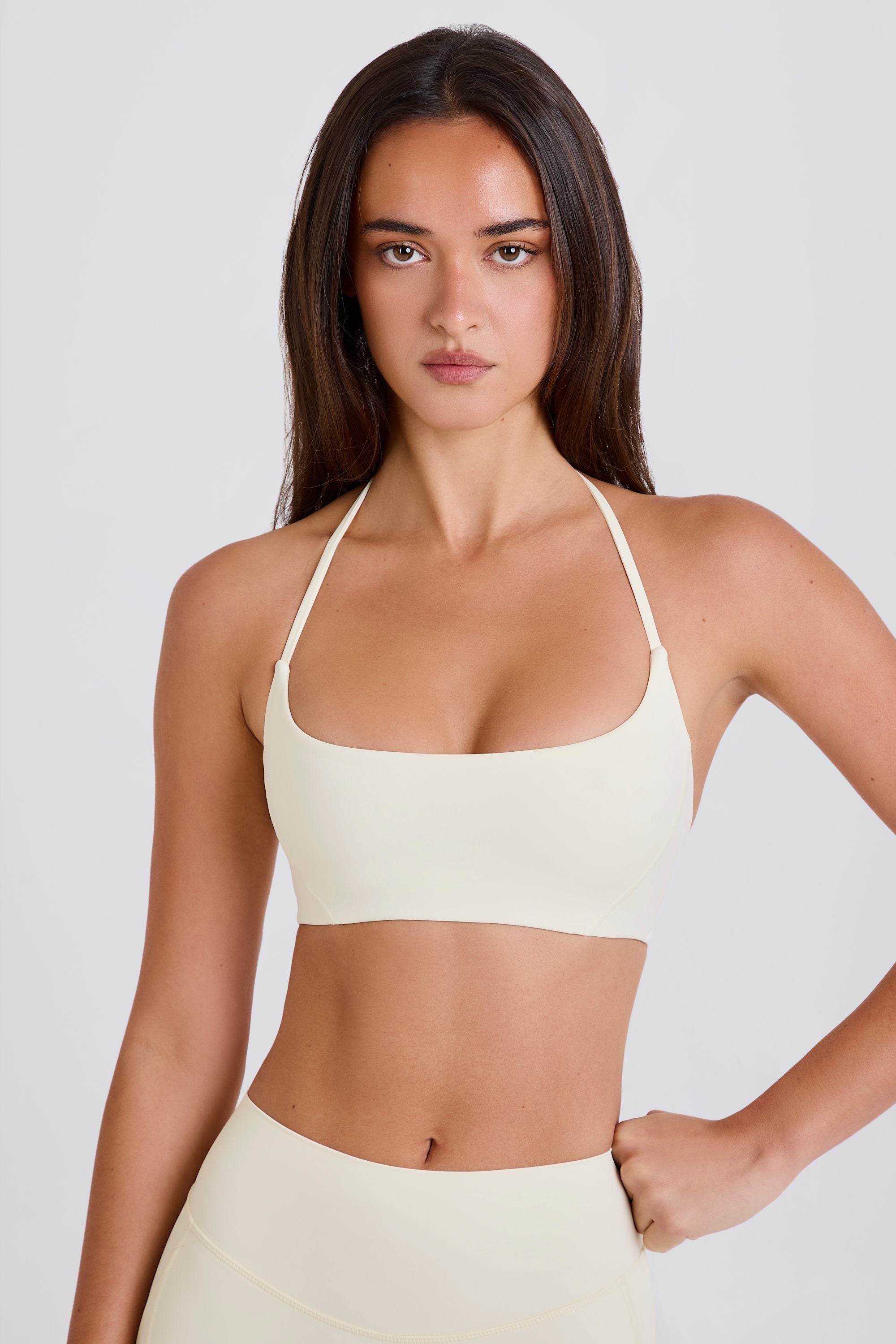 Oh Polly Bo+Tee BT2490 brassière sport crème col scoop