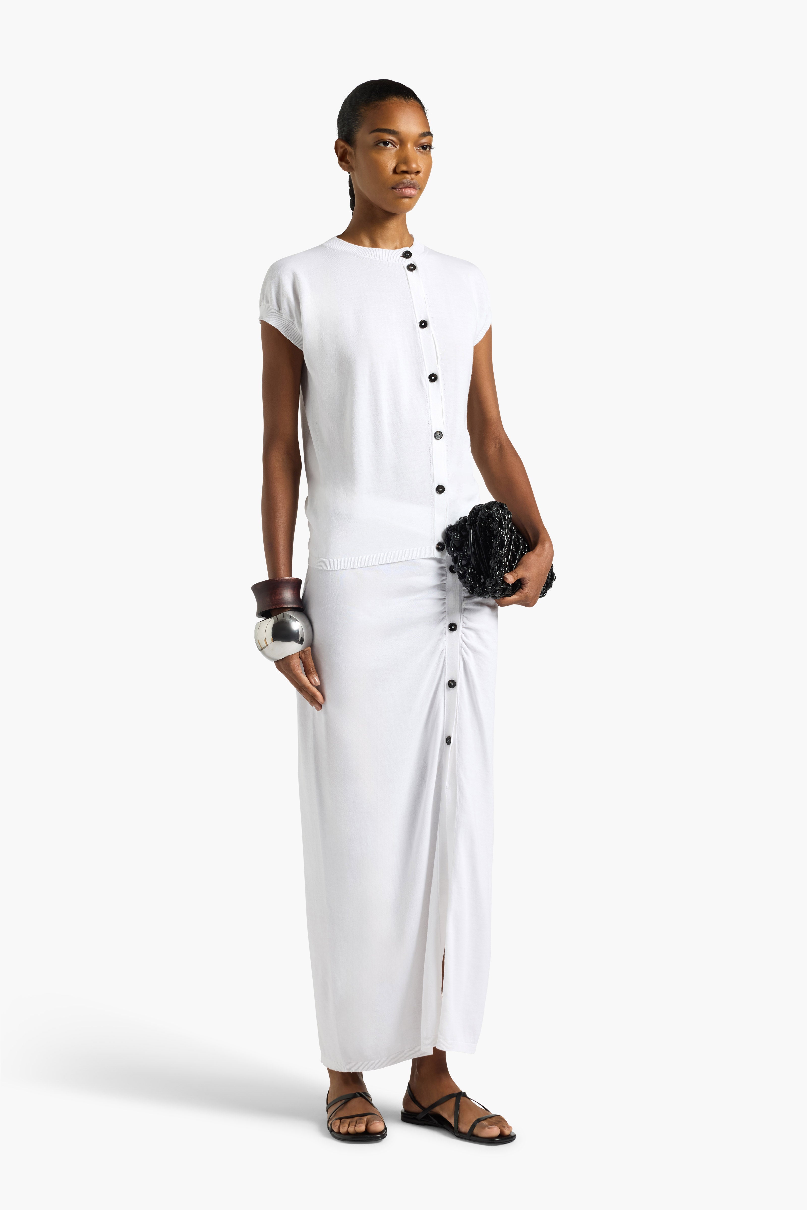 Liviana Conti Esther gilet coton blanc boutons