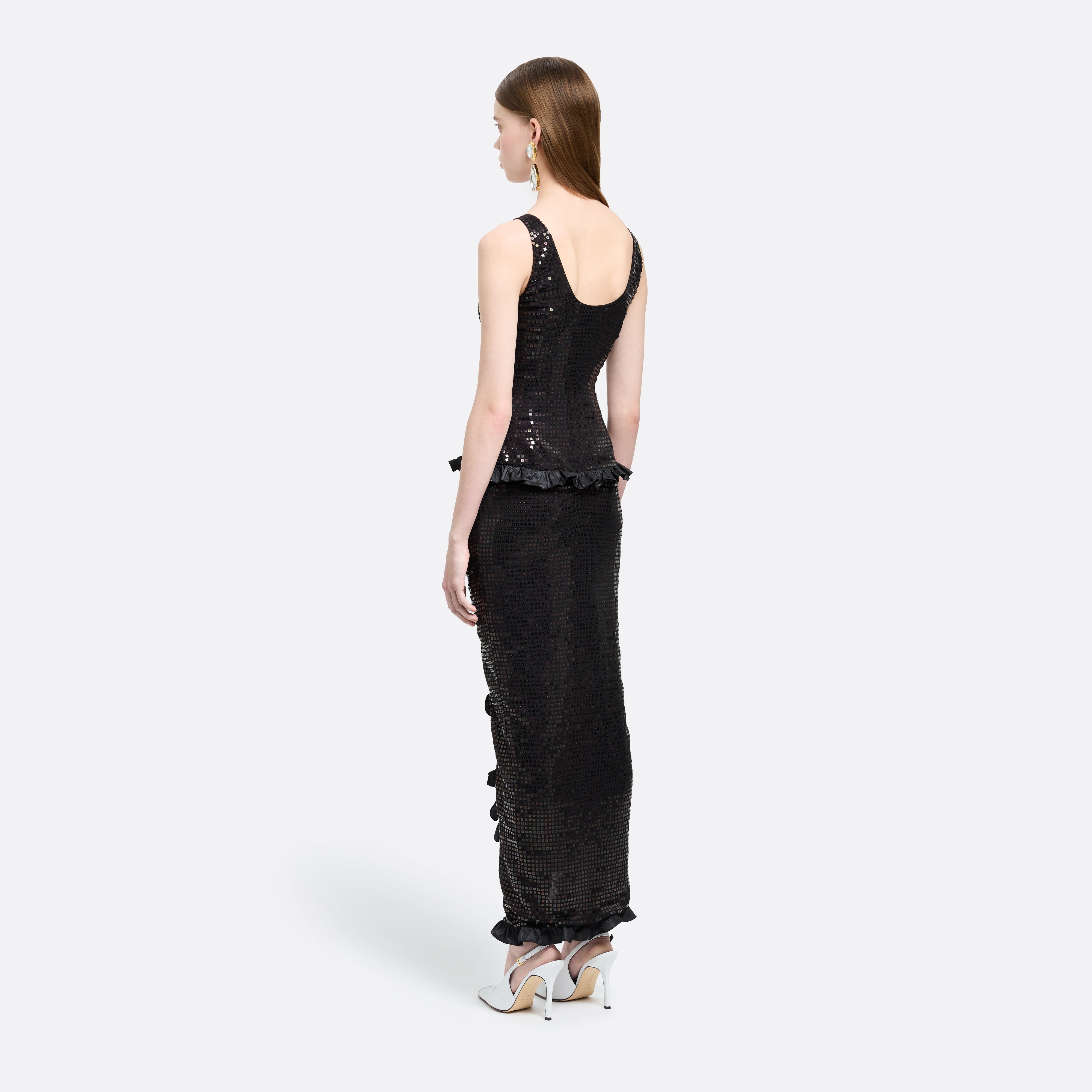 Alessandra Rich Dresses robe de soirée soie noire sequins