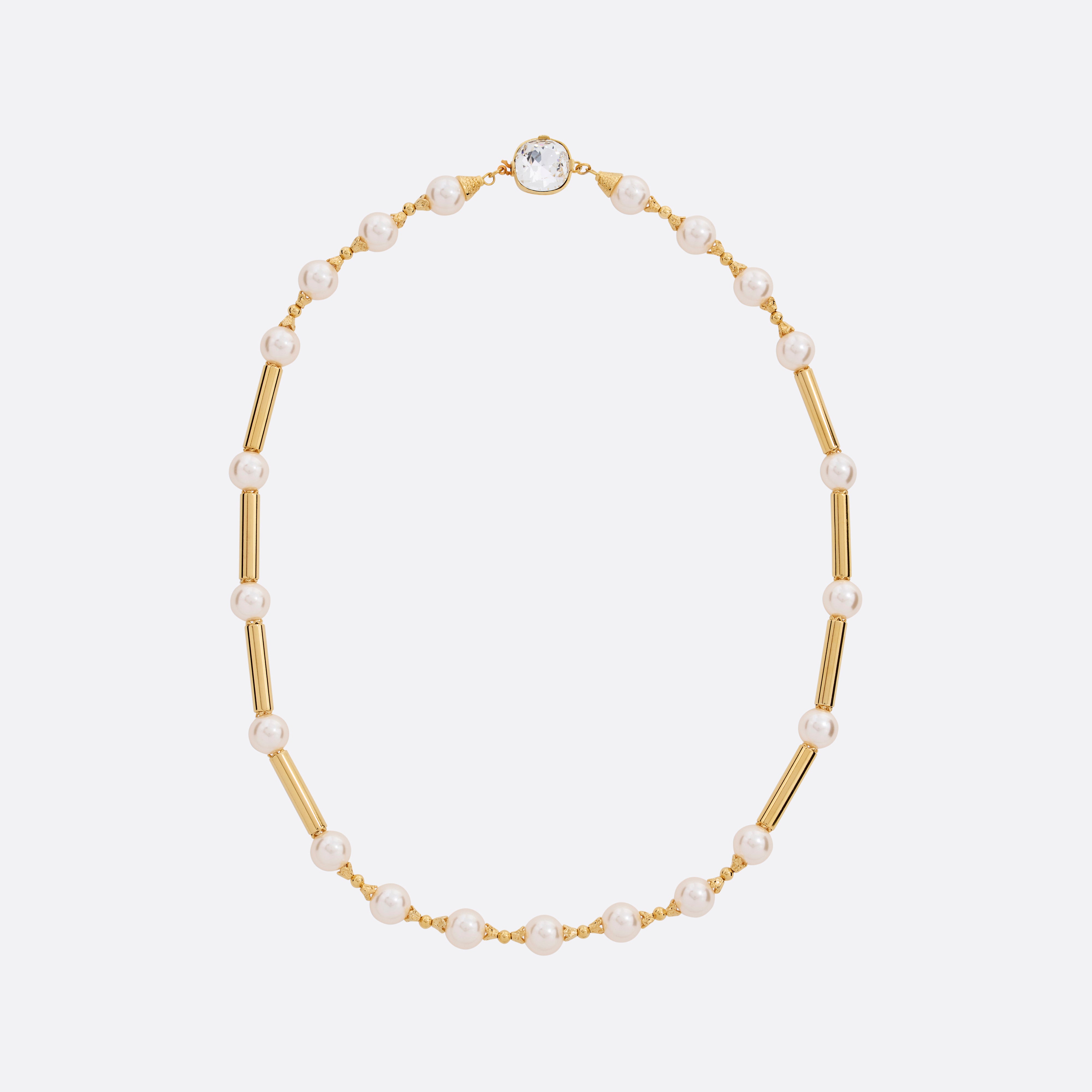 Alessandra Rich Jewellery Pearl Collier perles doré cristal