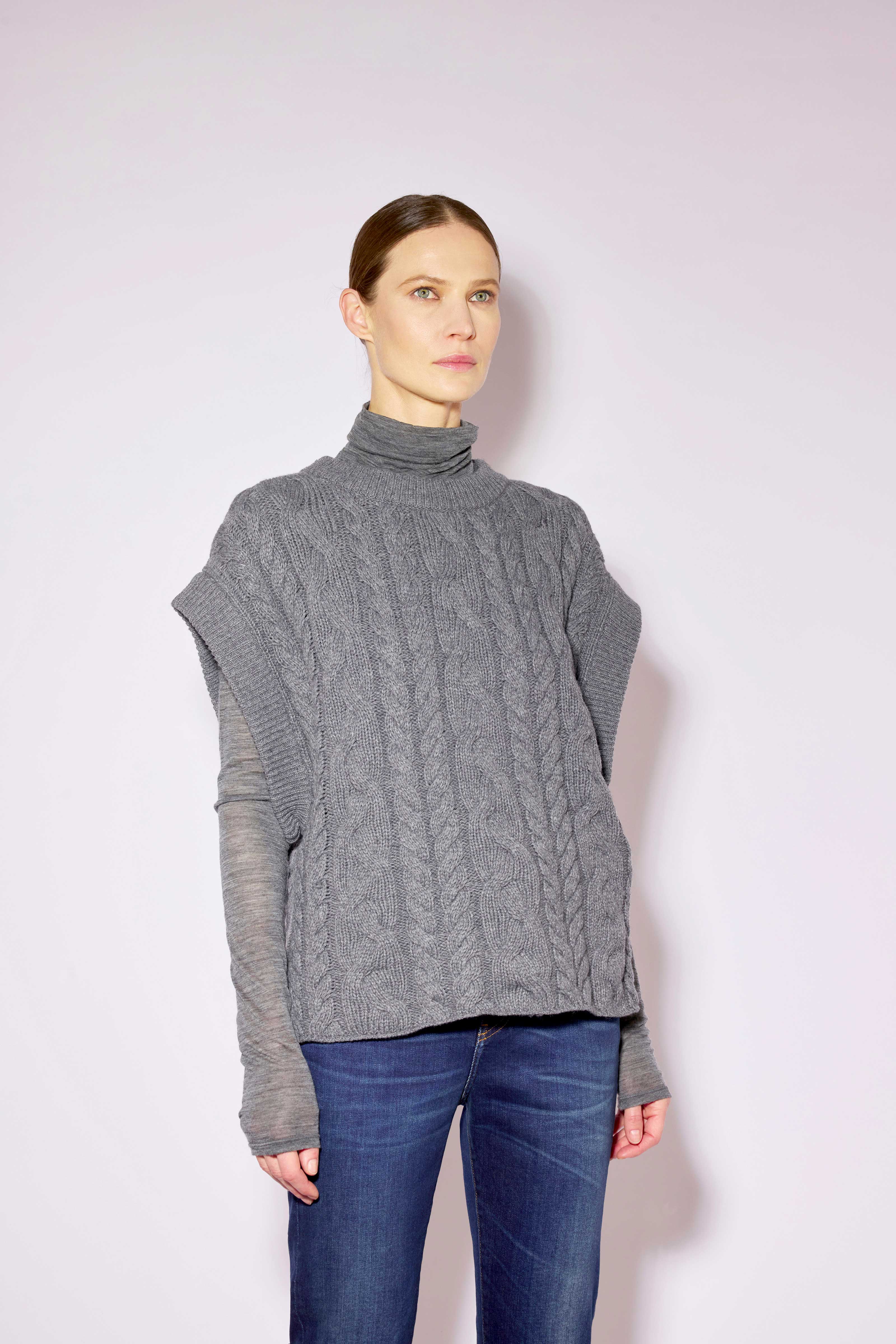 Liviana Conti Vanna gilet maille gris oversize