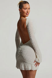 Oh Polly Embellished Grazina robe mini blanche strass