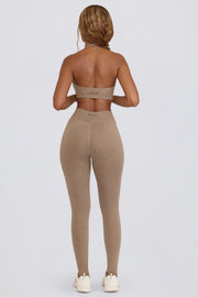 Oh Polly BT2233 Legging Mocha Marl Mi-Taille Foncé