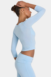 Oh Polly ButterCloud Top manches 3/4 sky stretch