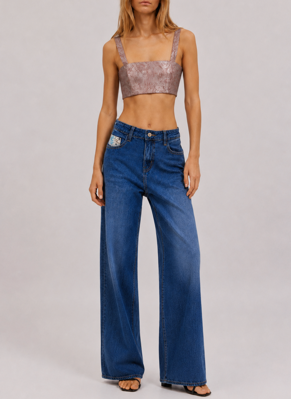 The Ethiquette Orchidée crop top tweed taille M
