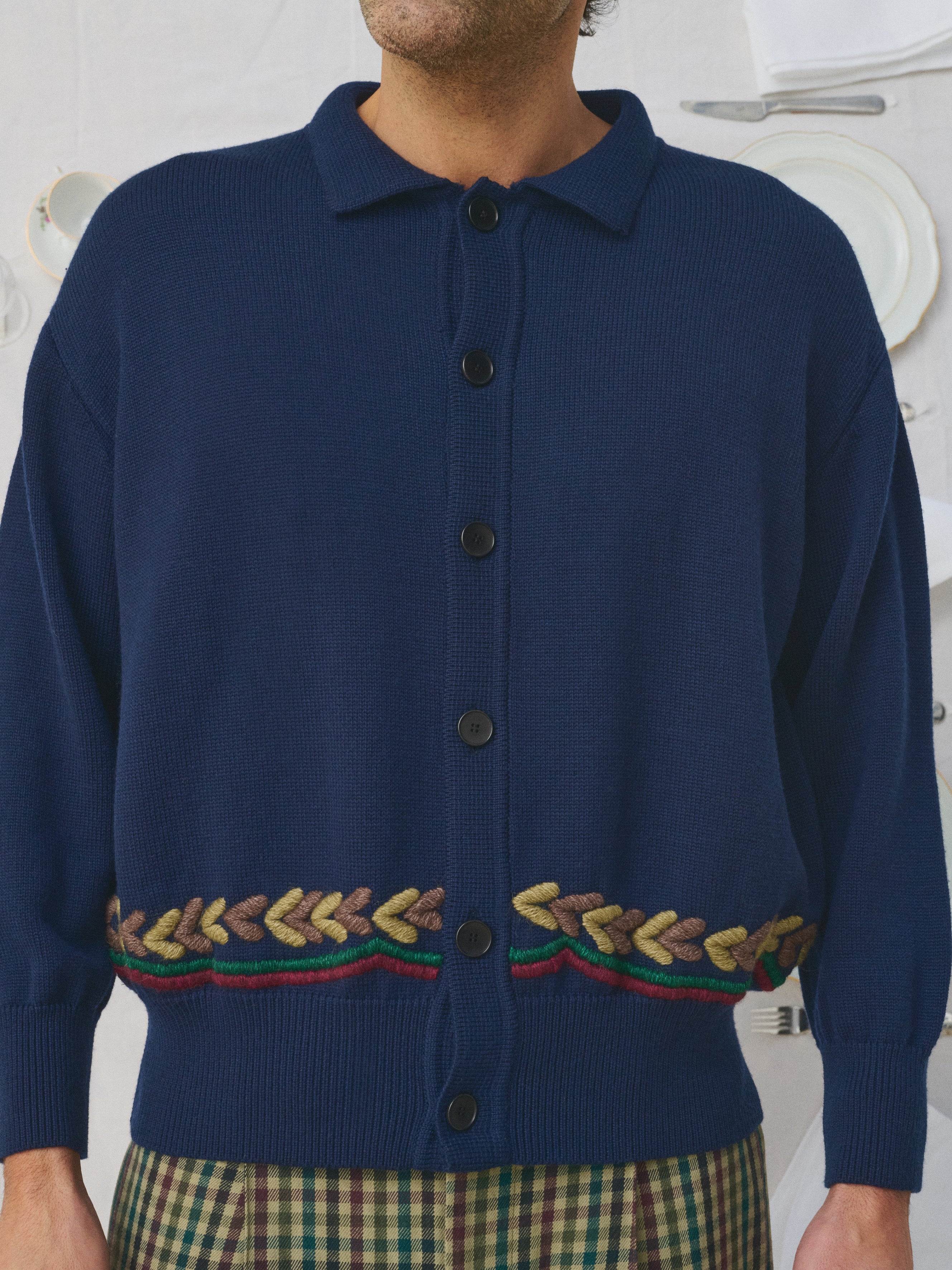 MII À table cardigan Albert La Table homme maille