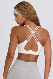 Bo+Tee Soft Active brassière sport blanche col V