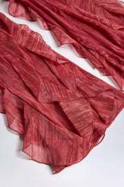 Oh Polly Felicity 13541 pantalon rouge imprimé évasé mesh