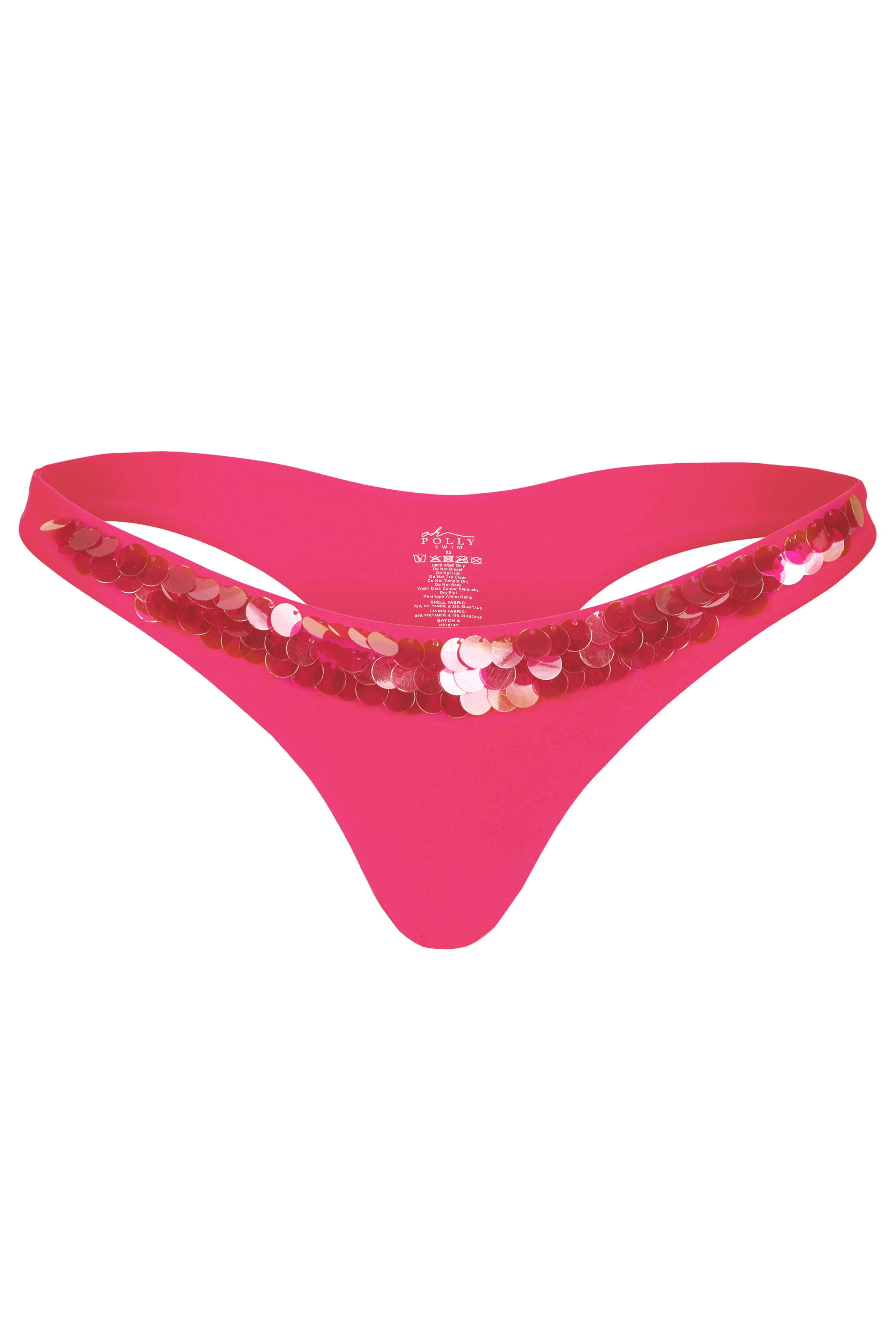 Oh Polly Swim Malla NS16146 string bikini framboise sequins