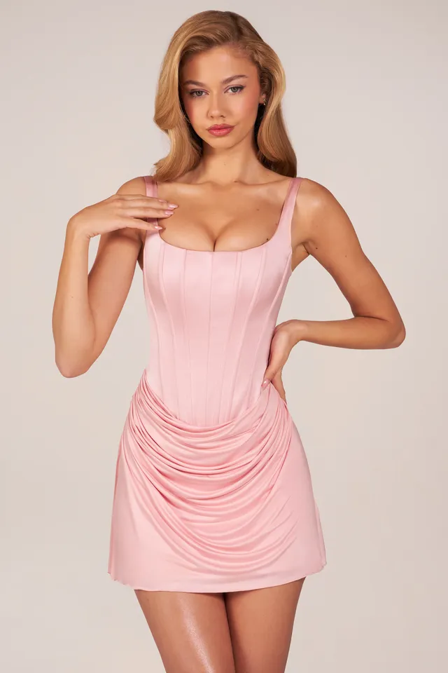 Oh Polly Lia Mini Robe Satin Rose Poudré 15906