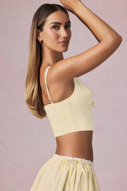 Oh Polly Tops Magda 14400 crop top jaune rayé coton