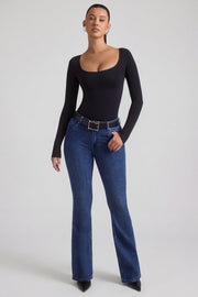 Oh Polly Jacey jean flare taille haute indigo wash