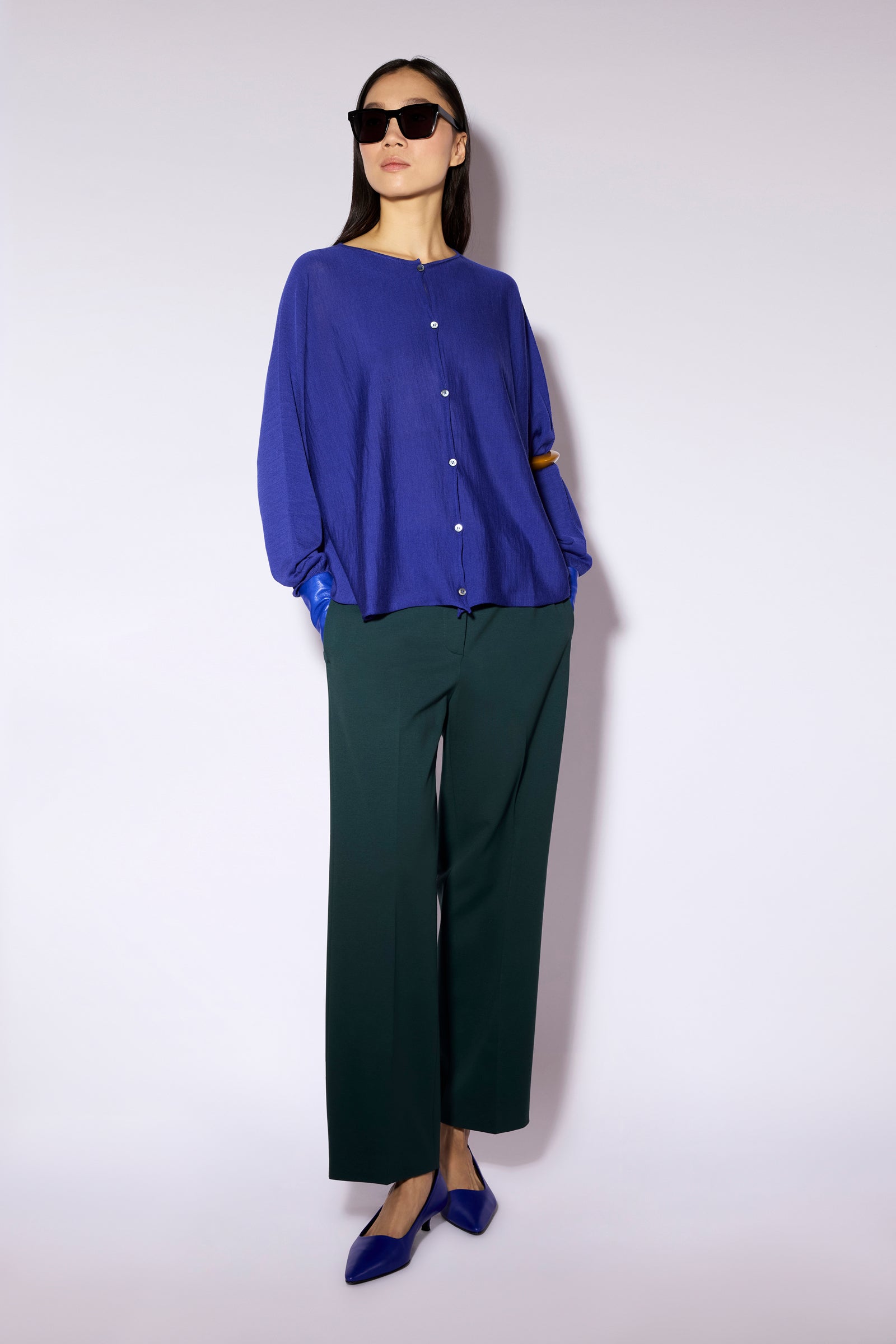 Liviana Conti Betsy cardigan bleu Bluetta taille M 100% laine
