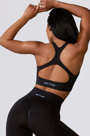 Oh Polly Define Luxe Mindset brassière sport noire ajourée
