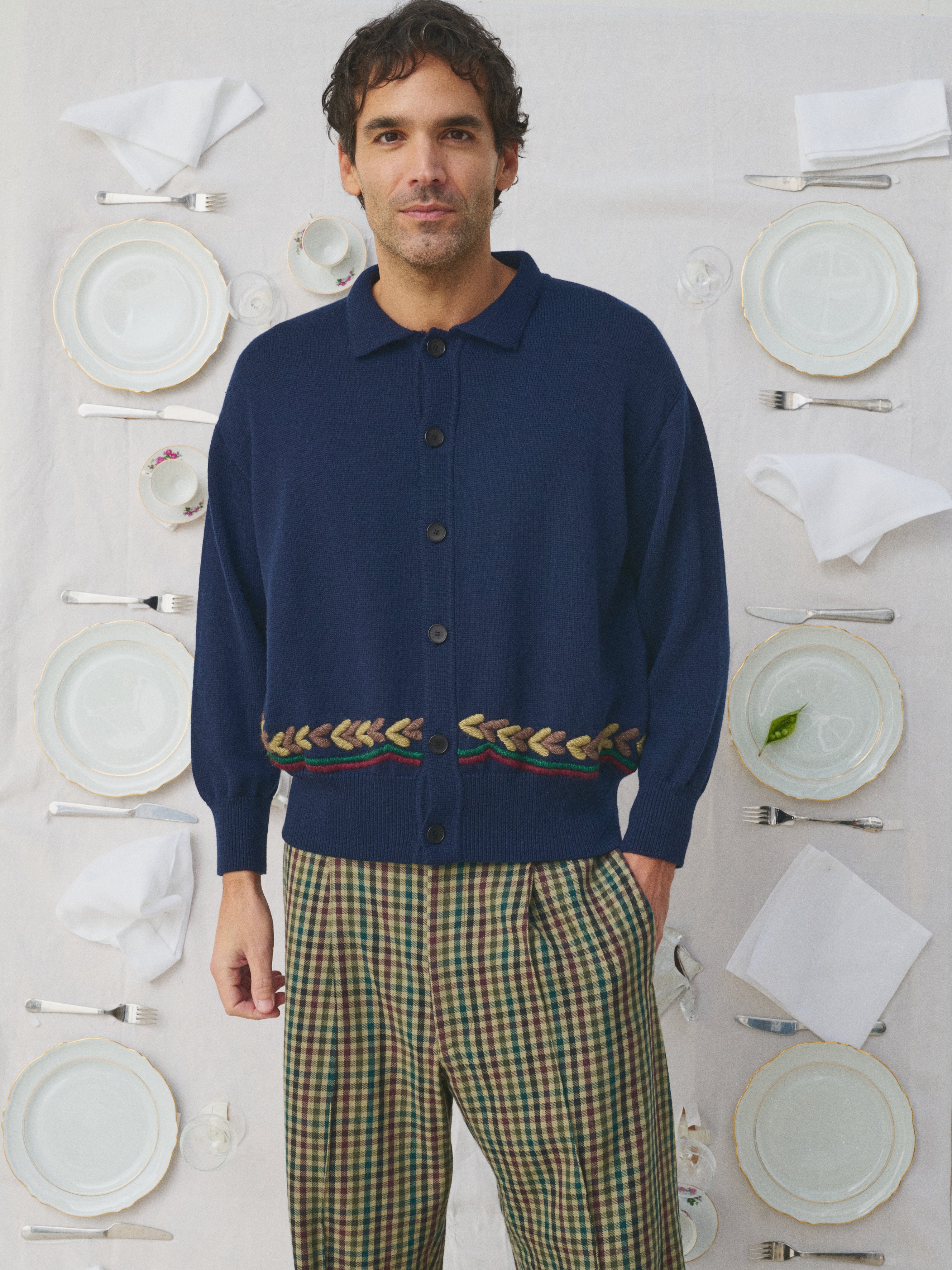 MII À table cardigan Albert La Table homme maille