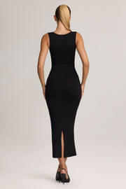 Oh Polly Ainslee 5617 robe midi noire moulante modal