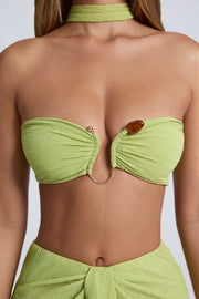 Oh Polly Cielo 9364 top bandeau olive vert choker