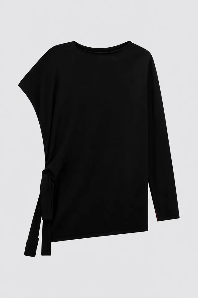 Liviana Conti Elea pull asymétrique viscose noir