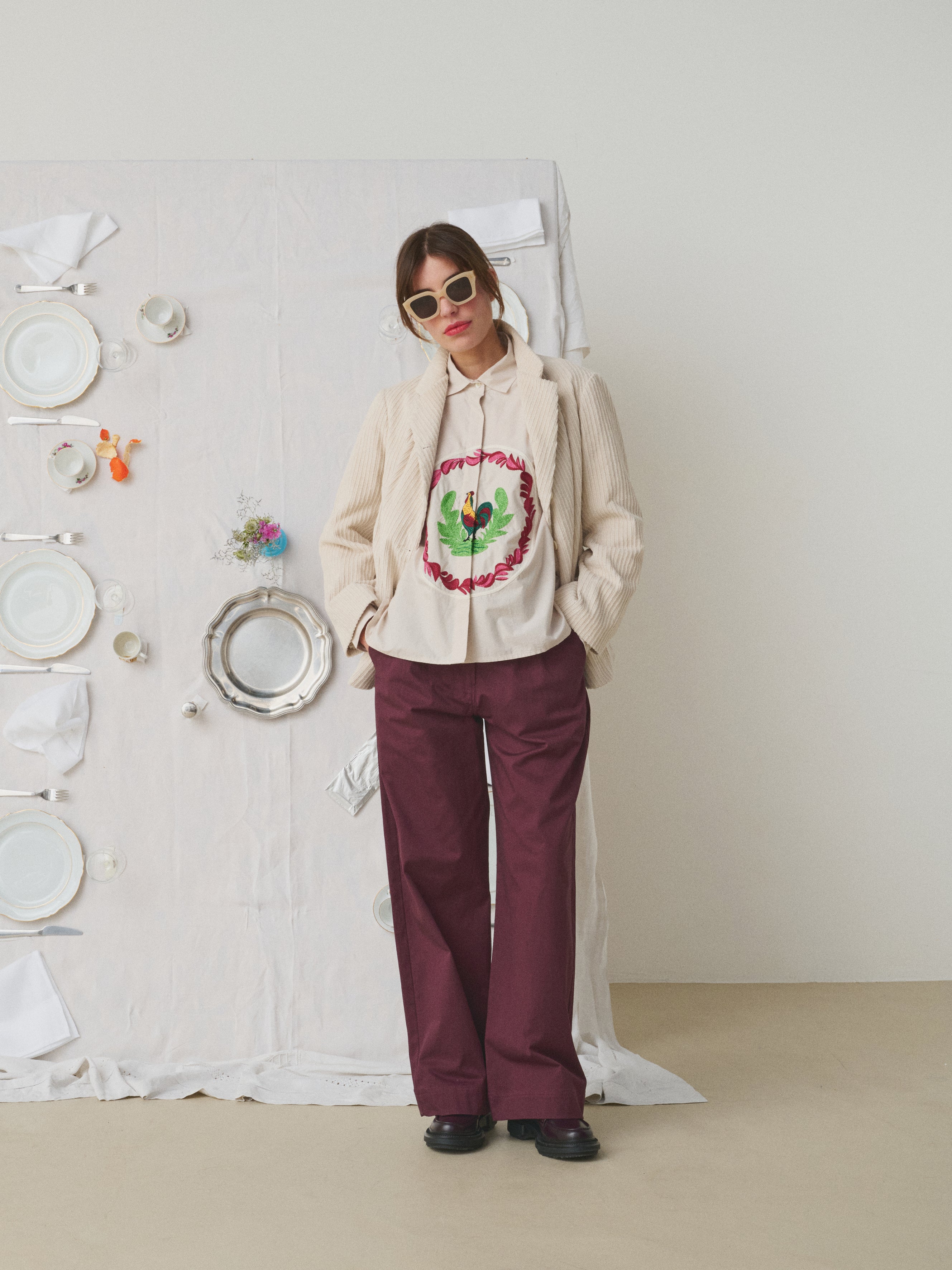 Mii a table Miti pantalon velours Taille M bordeaux