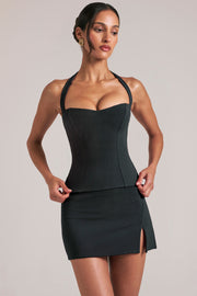 Oh Polly 16063 Top Noir Licou Longline Modal