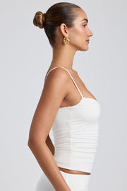 Oh Polly Esme 8482 débardeur blanc froncé modal