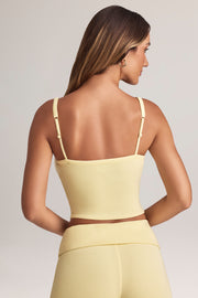 Oh Polly Lai Top caraco jaune modal col carré taille S